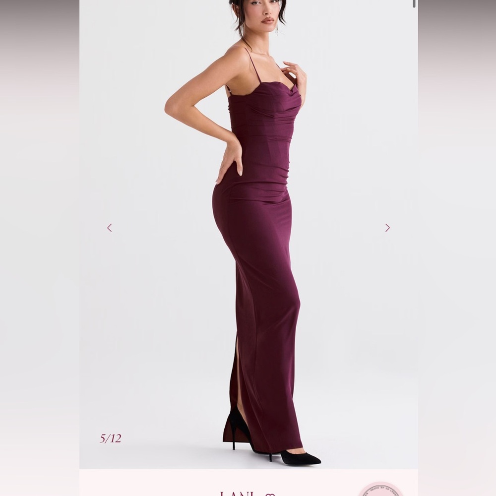 House of CB Lani Merlot Corset Maxi Dress Gown - Picture 15 of 16